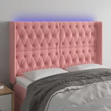   vidaXL rózsaszín bársony LED-es fejtámla 147x16x118/128 cm