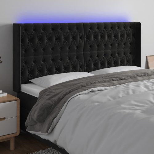 vidaXL fekete bársony LED-es fejtámla 183x16x118/128 cm