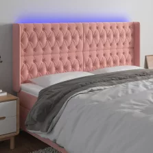   vidaXL rózsaszín bársony LED-es fejtámla 183x16x118/128 cm