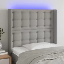   vidaXL világosszürke szövet LED-es fejtámla 103x16x118/128 cm