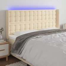   vidaXL krémszínű szövet LED-es fejtámla 183x16x118/128 cm