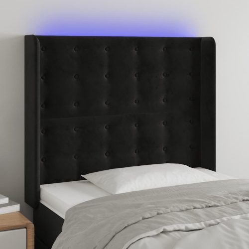 vidaXL fekete bársony LED-es fejtámla 83x16x118/128 cm