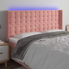   vidaXL rózsaszín bársony LED-es fejtámla 163x16x118/128 cm