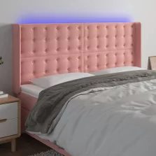   vidaXL rózsaszín bársony LED-es fejtámla 203x16x118/128 cm