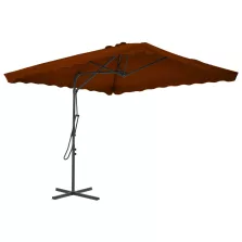   vidaXL terrakotta kültéri napernyő acélrúddal 250 x 250 x 230 cm