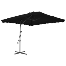  vidaXL fekete kültéri napernyő acélrúddal 250 x 250 x 230 cm