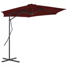   vidaXL bordóvörös kültéri napernyő acélrúddal 300 x 230 cm
