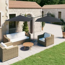   vidaXL antracitszürke dupla napernyő acélrúddal 600 x 300 cm