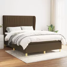   vidaXL sötétbarna szövet rugós ágy matraccal 140 x 190 cm