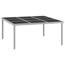   vidaXL üveg és acél kerti étkezőasztal 170 x 170 x 74,5 cm