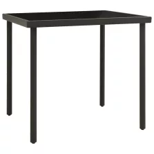   vidaXL antracitszürke üveg és acél kültéri étkezőasztal 80x80x72 cm