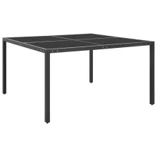   vidaXL atracitszürke acél és üveg kerti asztal 130 x 130 x 72 cm