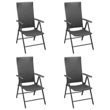 vidaXL 4 db fekete polyrattan kerti szék