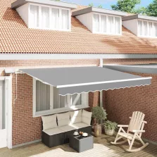   vidaXL Napernyő keret LED -es lámpákkal Fehér 350 x 250 cm Alumínium