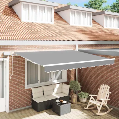 vidaXL Napernyő keret LED -es lámpákkal Fehér 350 x 250 cm Alumínium