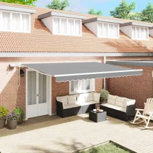   vidaXL Napernyő keret LED -es lámpákkal Fehér 400 × 300 cm Alumínium