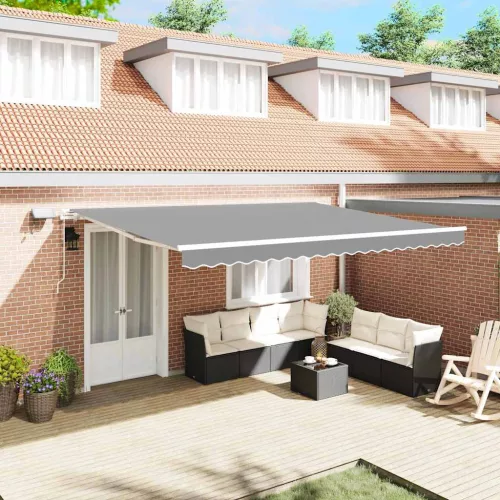 vidaXL Napernyő keret LED -es lámpákkal Fehér 500 × 300 cm Alumínium