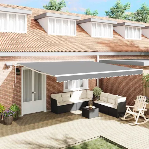 vidaXL Napernyő keret LED -es lámpákkal Fehér 500 × 350 cm Alumínium