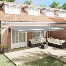  vidaXL Napernyő keret LED -es lámpákkal Fehér 600 × 350 cm Alumínium
