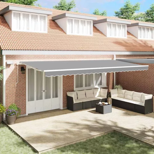 vidaXL Napernyő keret LED -es lámpákkal Fehér 600 × 350 cm Alumínium