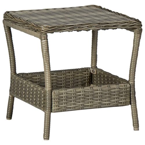 vidaXL barna polyrattan kerti asztal 45 x 45 x 46,5 cm