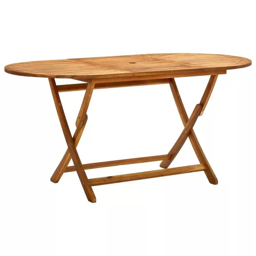 vidaXL tömör akácfa összecsukható kerti asztal 160 x 85 x 75 cm