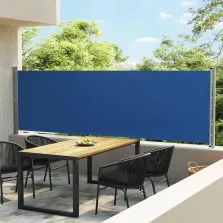   vidaXL kék kihúzható oldalsó terasznapellenző 140 x 600 cm