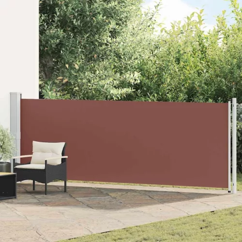 vidaXL barna kihúzható oldalsó terasz-napellenző 140 x 600 cm