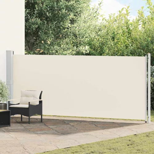 vidaXL krémszínű kihúzható oldalsó terasz-napellenző 600 x 160 cm