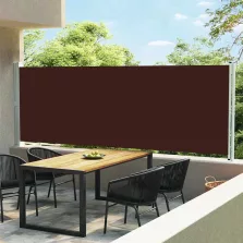   vidaXL barna behúzható oldalsó terasz-napellenző 600 x 160 cm