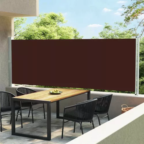 vidaXL barna behúzható oldalsó terasz-napellenző 600 x 160 cm