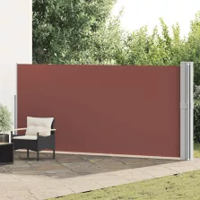   vidaXL barna kihúzható oldalsó terasz-napellenző 170 x 1200 cm