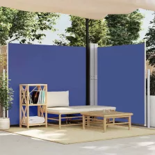   vidaXL kék kihúzható oldalsó terasz-napellenző 170 x 1200 cm