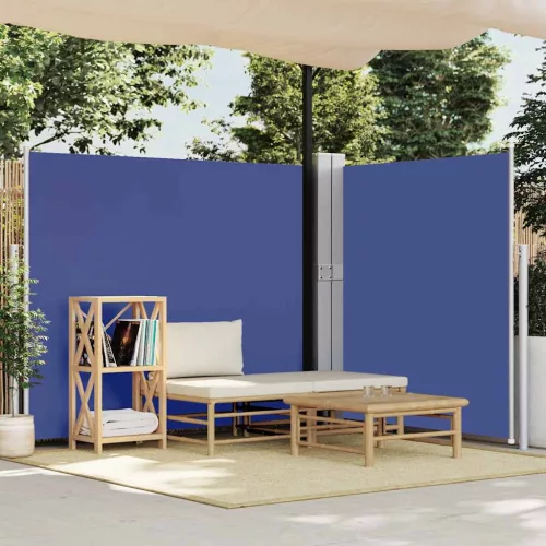 vidaXL kék kihúzható oldalsó terasz-napellenző 170 x 1200 cm