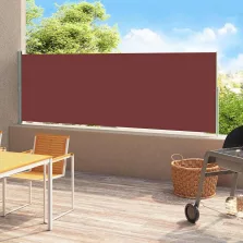  vidaXL barna behúzható oldalsó terasznapellenző 180 x 500 cm
