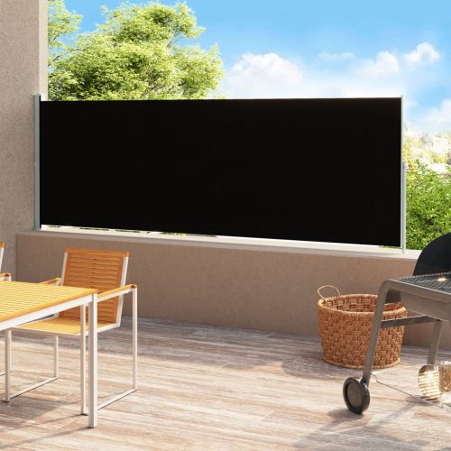 vidaXL fekete behúzható oldalsó terasznapellenző 200 x 500 cm