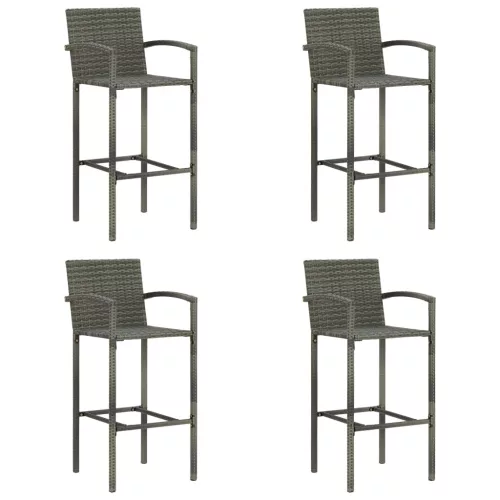 vidaXL 4 db szürke polyrattan bárszék