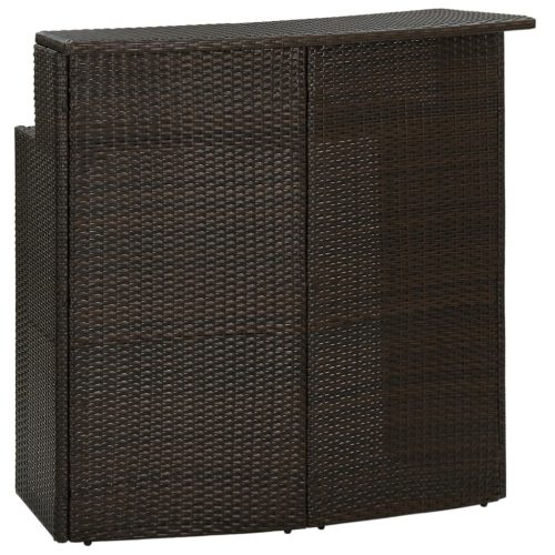 vidaXL barna polyrattan kerti bárasztal 120 x 55 x 110 cm