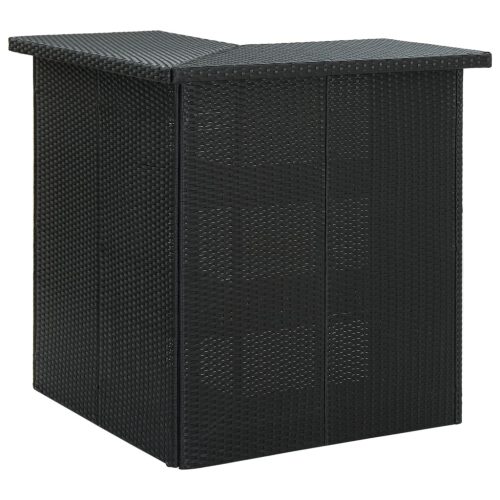 vidaXL fekete polyrattan sarok bárasztal 100 x 50 x 105 cm