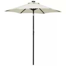   vidaXL homokszínű alumínium napernyő LED-világítással 200 x 211 cm