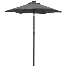   vidaXL antracitszürke alumínium napernyő LED-világítással 200 x 211 cm