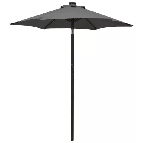 vidaXL antracitszürke alumínium napernyő LED-világítással 200 x 211 cm