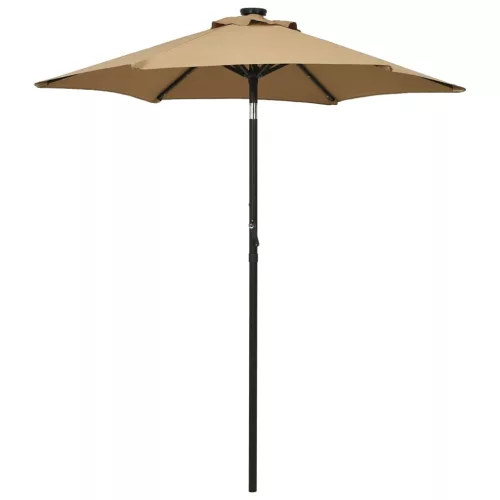 vidaXL tópszínű alumínium napernyő LED-világítással 200 x 211 cm