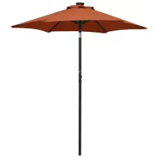   vidaXL terrakotta színű alumínium napernyő LED-világítással 200x211 cm
