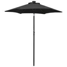   vidaXL fekete alumínium napernyő LED-világítással 200 x 211 cm