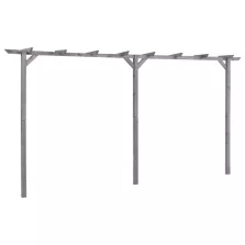   vidaXL szürke impregnált fenyőfa kerti pergola 400 x 40 x 205 cm