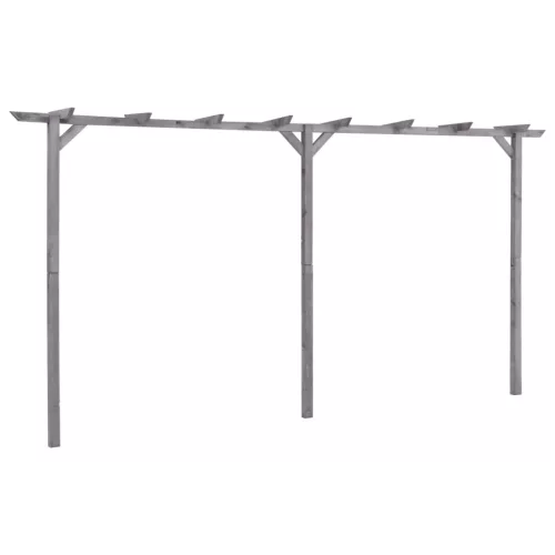 vidaXL szürke impregnált fenyőfa kerti pergola 400 x 40 x 205 cm