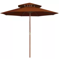 vidaXL terrakotta kétszintes napernyő farúddal 270 cm