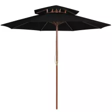 vidaXL fekete kétszintes napernyő farúddal 270 cm