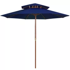 vidaXL kék kétszintes napernyő farúddal 270 cm